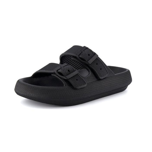 Black Buckle Slides