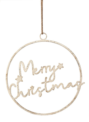 Antique Merry Xmas Wreath Ornament