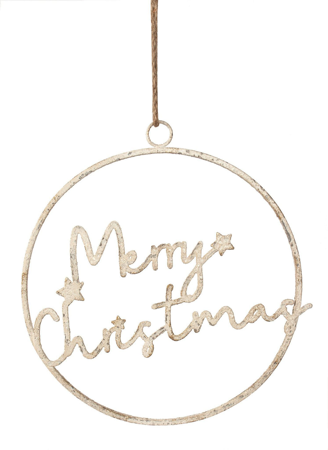 Antique Merry Xmas Wreath Ornament