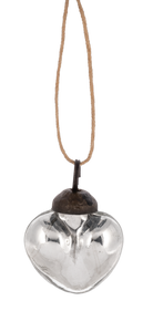 Mini Silver Heart Ornament
