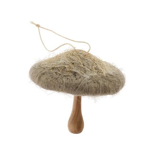 Grey Felt Mushroom Ornament