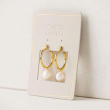 Load image into Gallery viewer, Andie Pearl Hoop Earrings