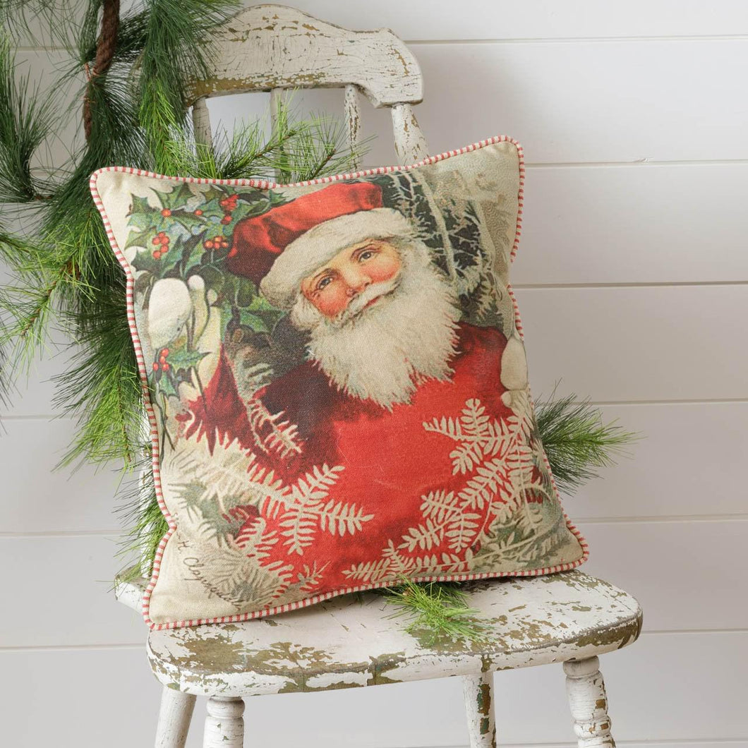 Vintage Santa with Pin Stripes Pillow