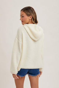 Cream Amber Half Zip Knit Pullover