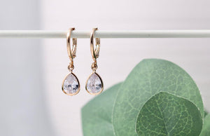 Teardrop Crystal Huggies