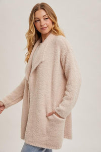 Oatmeal Roslyn Drape Cardigan