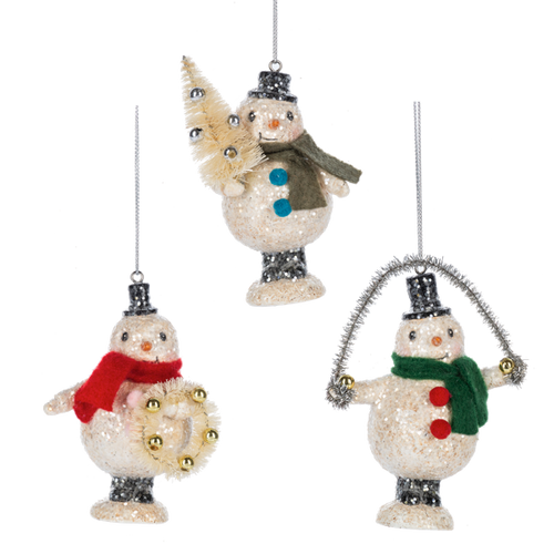 Tinsel Snowman Ornaments