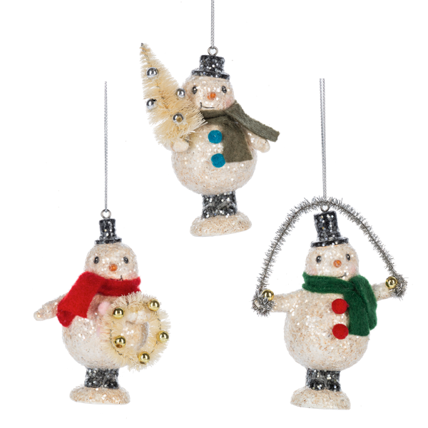 Tinsel Snowman Ornaments