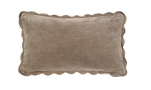 Load image into Gallery viewer, Lumbar Fog Velvet Scalloped Pillow