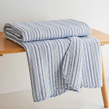 Load image into Gallery viewer, Martha Stripe Scalloped Quilted Throw