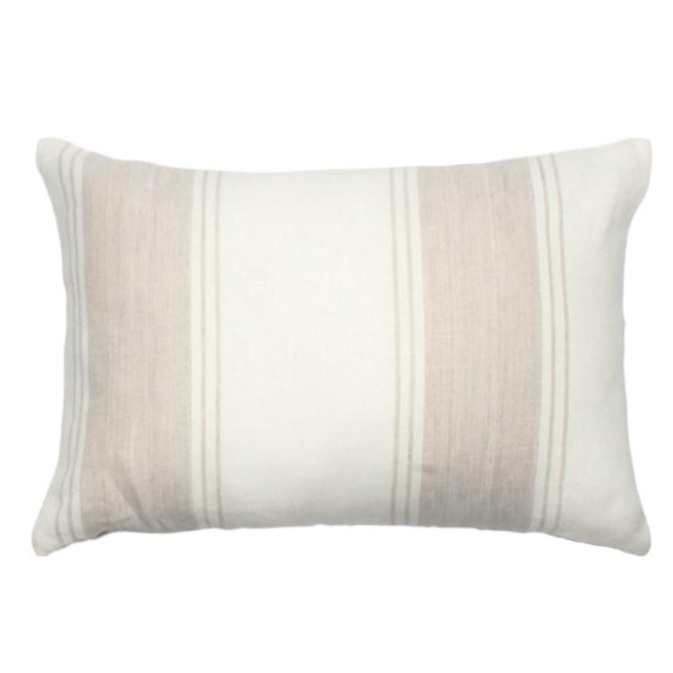 Natural Classic Linen Stripe Lumbar Cushion