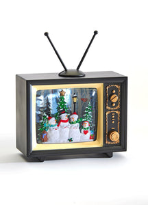 Black TV LED Snowmen Water Lantern