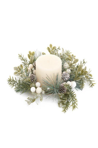 White Berry Frosted Candle Ring