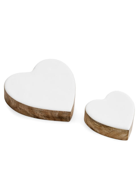 Enamel White Hearts
