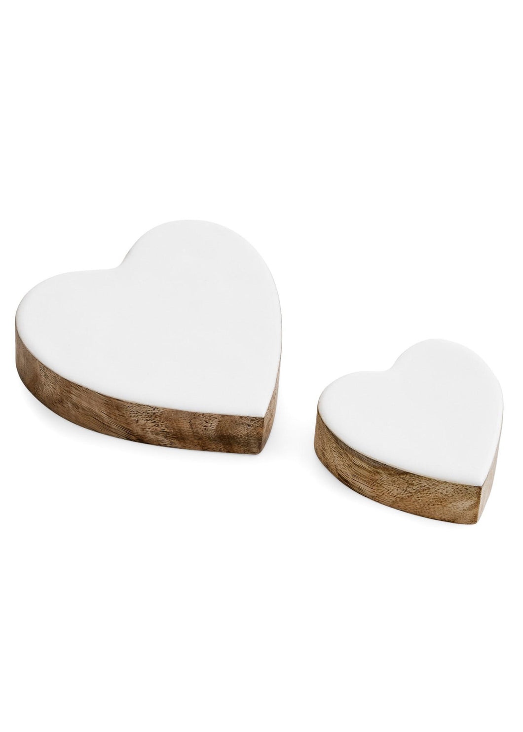 Enamel White Hearts