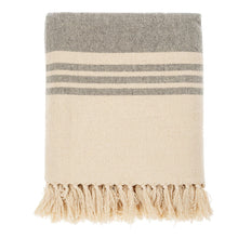 Load image into Gallery viewer, Grey Beach Striped Brushed Throw