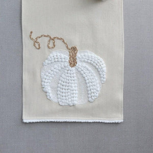 White Woven Pumpkin Table Runner