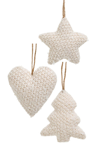 Cream Knit Ornaments