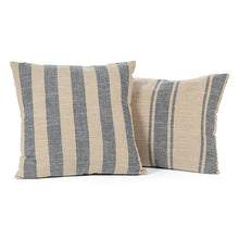 Load image into Gallery viewer, Blue &amp; Natural Harbour Stripe Cushion