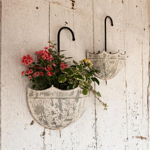 Galvanized Umbrella Planters