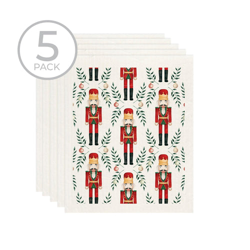 Set of 5 Nutcracker Sponge Cloths