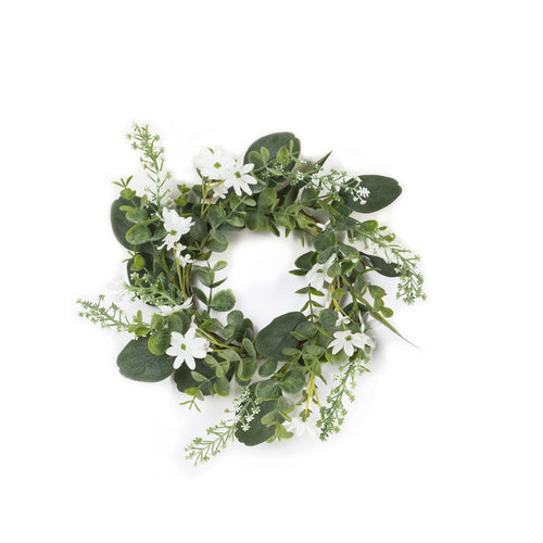 White Flowers & Eucalyptus Wreath