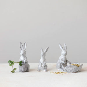 Stoneware Rabbit with Basket