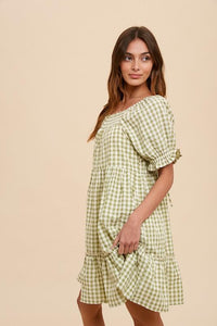 Green Molly Meadow Gingham Dress