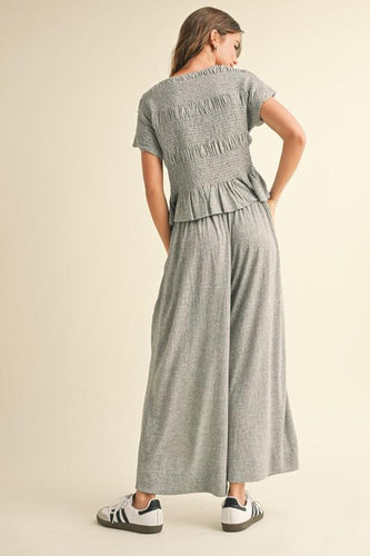 Tilda Grey Ruched Top