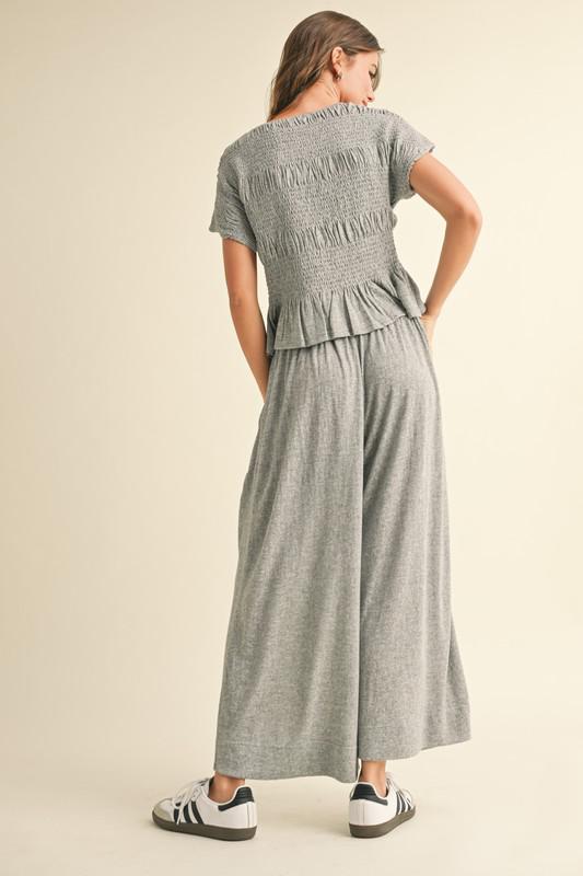 Tilda Grey Ruched Top