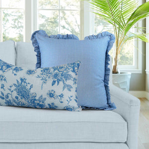 Savannah Cottage Blue Gingham Pillow