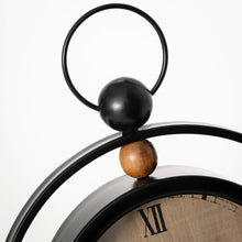 Load image into Gallery viewer, Modern Wood &amp; Black Desk Clock