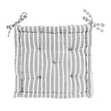 Load image into Gallery viewer, French Grey Stripe Seat Cushion