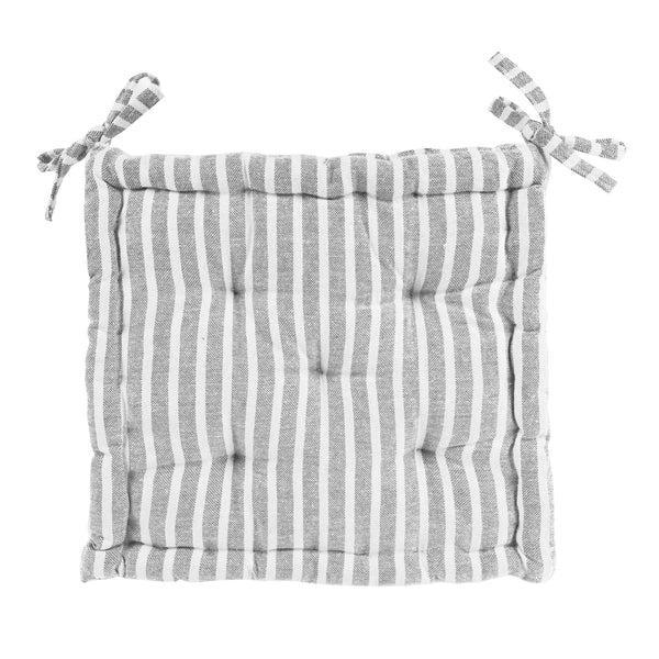 French Grey Stripe Seat Cushion