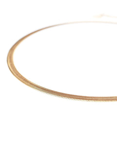Gold Cobra Herringbone Chain Necklace