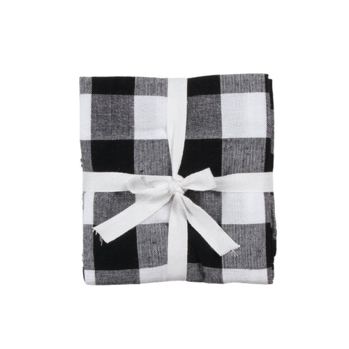 Multi Stripe Black Tea Towels
