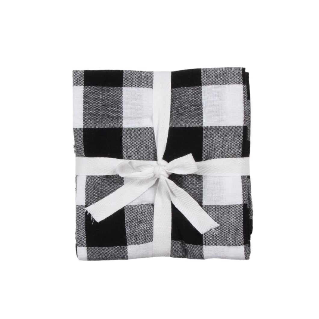 Multi Stripe Black Tea Towels