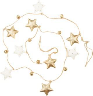 White & Gold Metal Star Garland