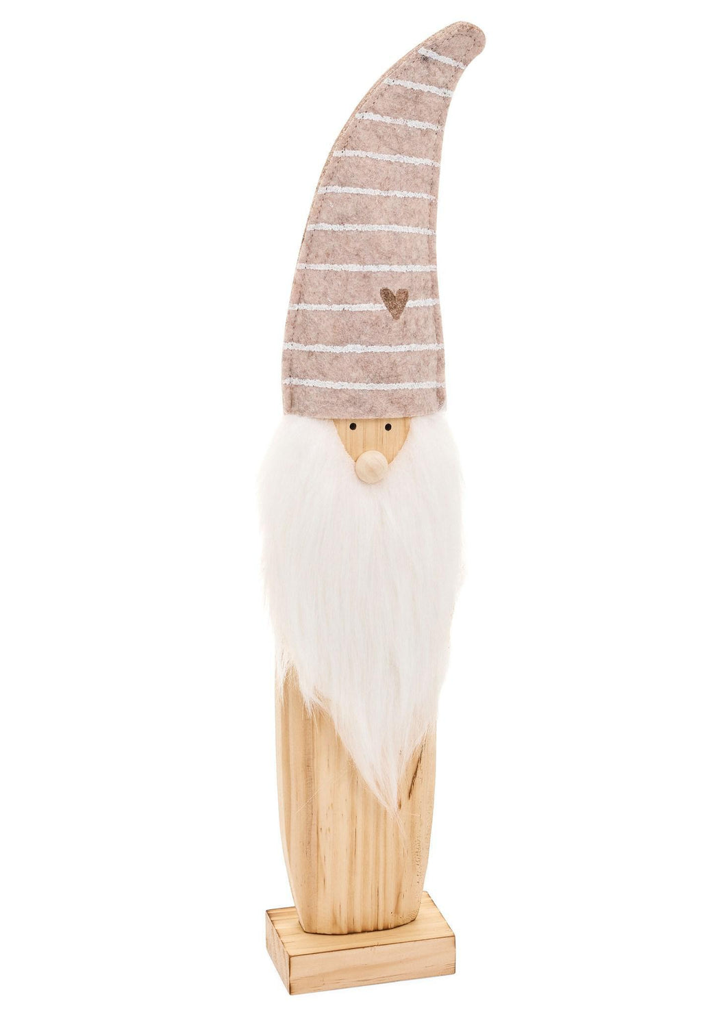 Tiny Heart Wood Santa Figurine