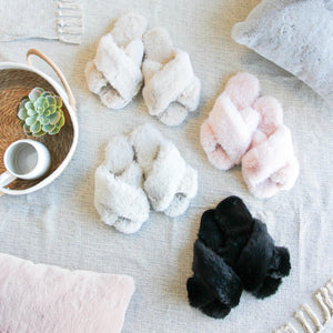 Blush Tahoe Criss Cross Slippers