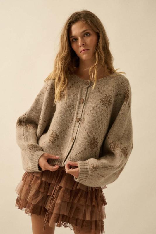 Sand Cozy Snowflake Sweater