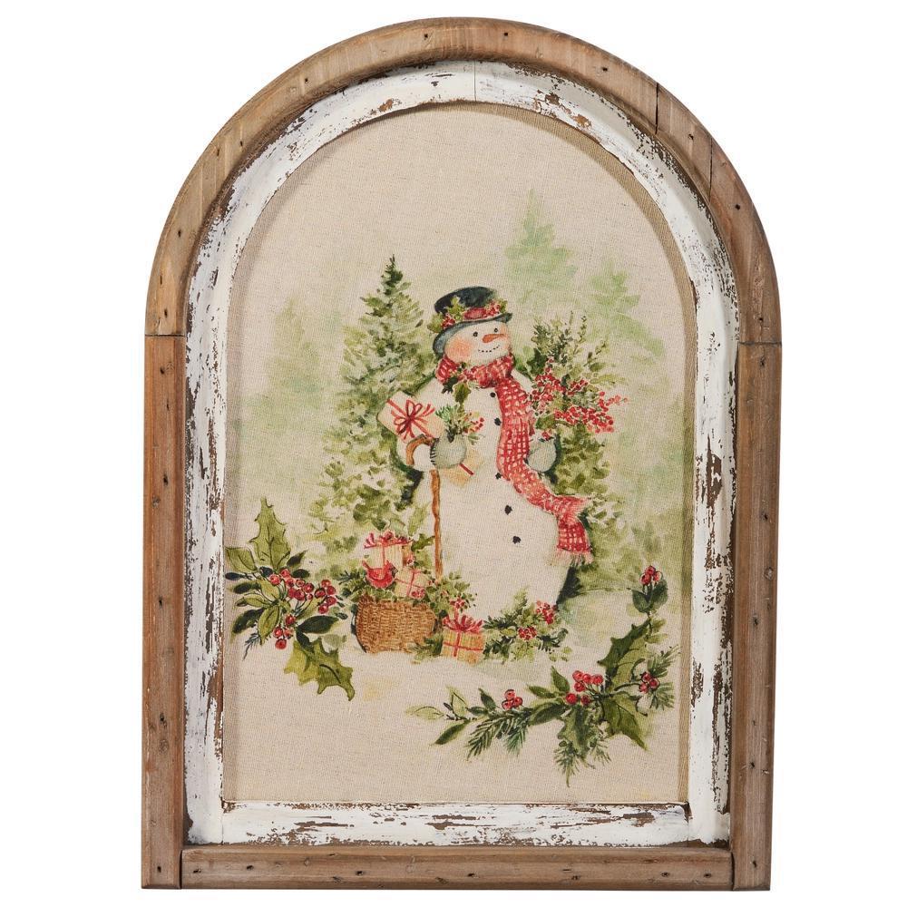 Watercolour Holiday Snowman Wall Art