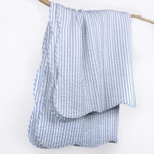Load image into Gallery viewer, Martha Stripe Scalloped Quilted Throw