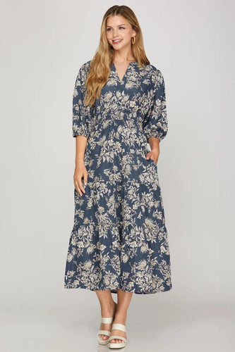 Freya Blue Floral Dress