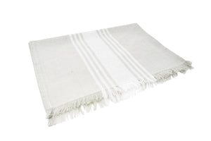 Taupe and White Stripe Table Runner