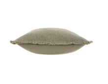 Load image into Gallery viewer, Sage Grey Fringed Boucle Pillow
