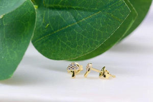 Petite CZ Mushroom Studs