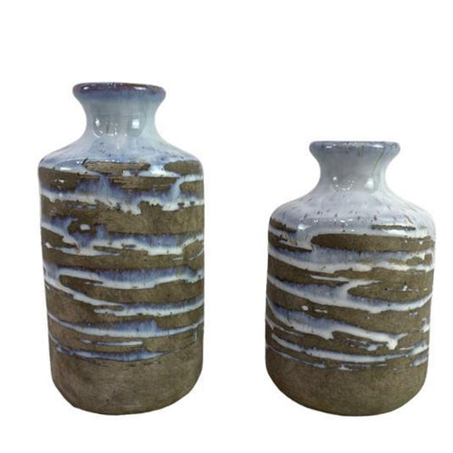 Striped Beachy Ceramic Vase