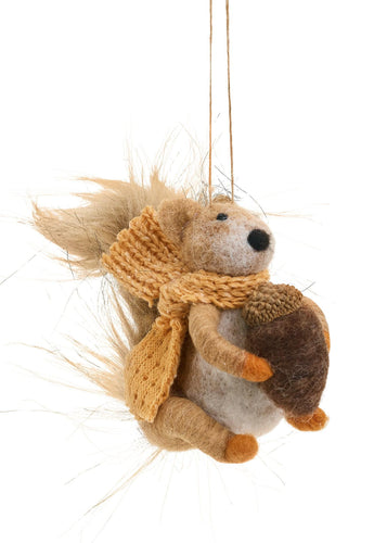 Woodland Squirrel Felt Ornament