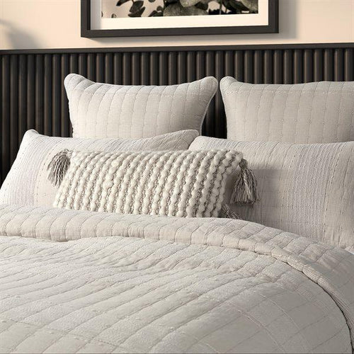 Natural Toned Embroidered Coverlet